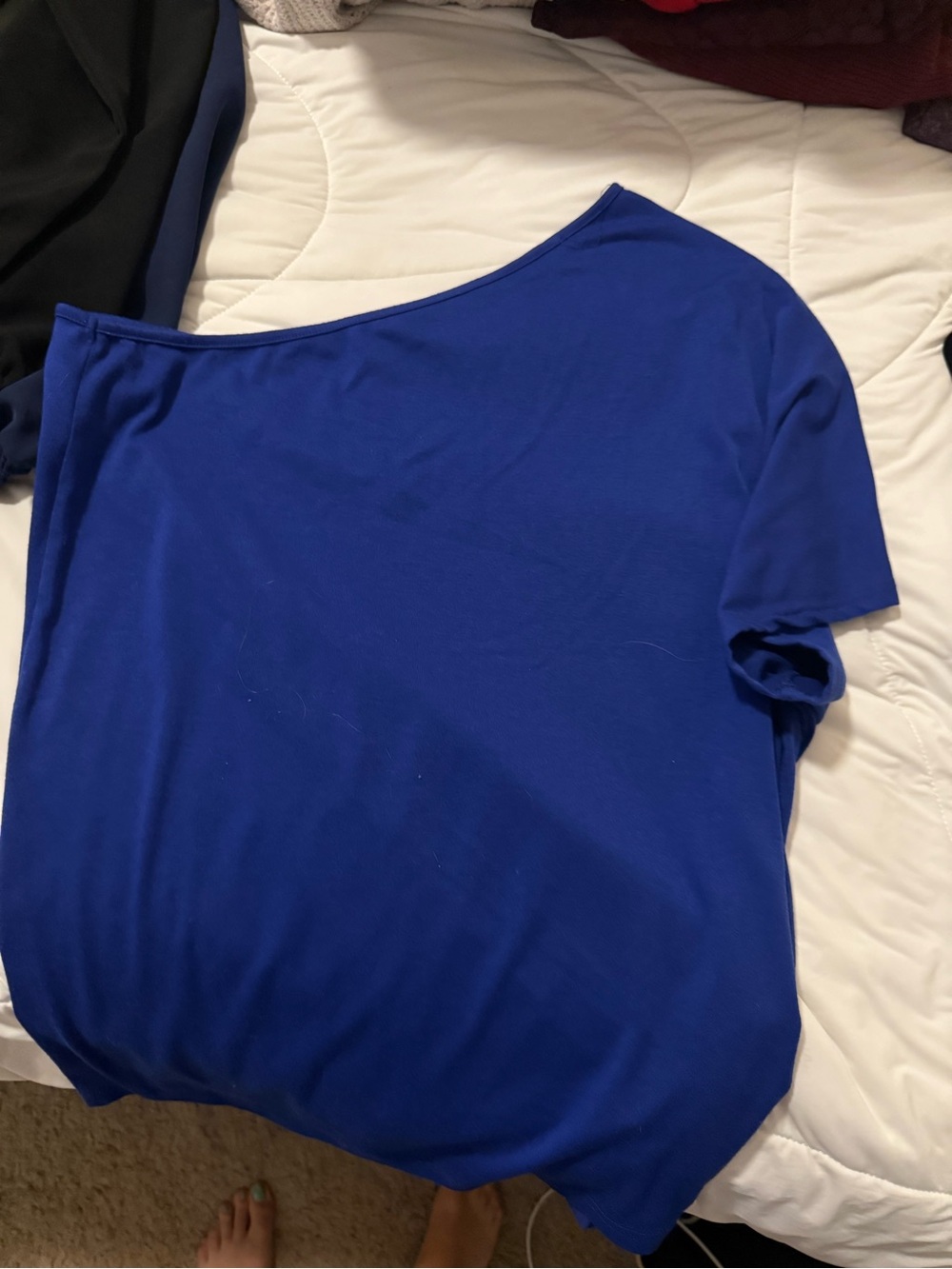Women's One-Shoulder Top in Royal Blue